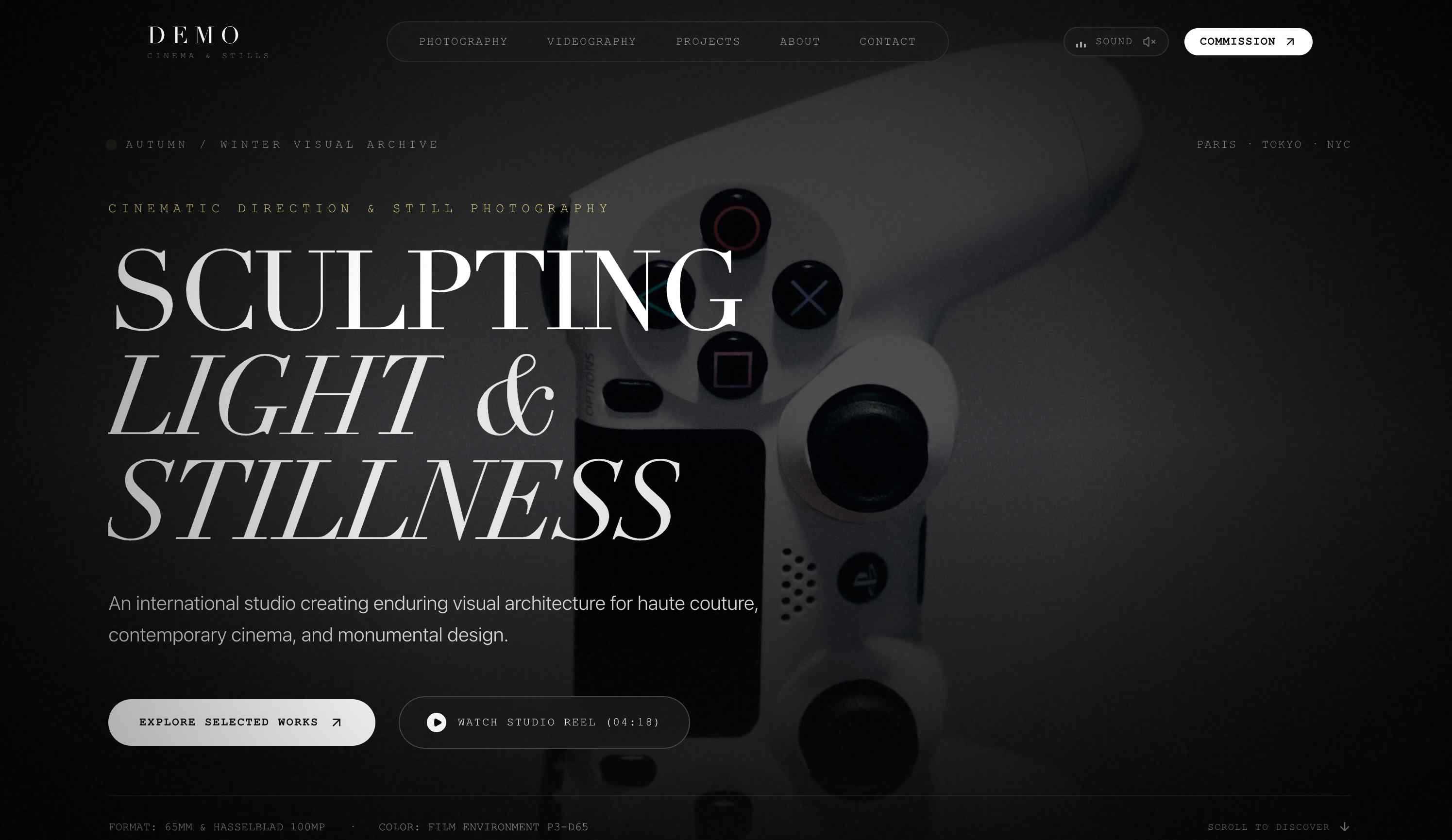 Photo and video gallery website