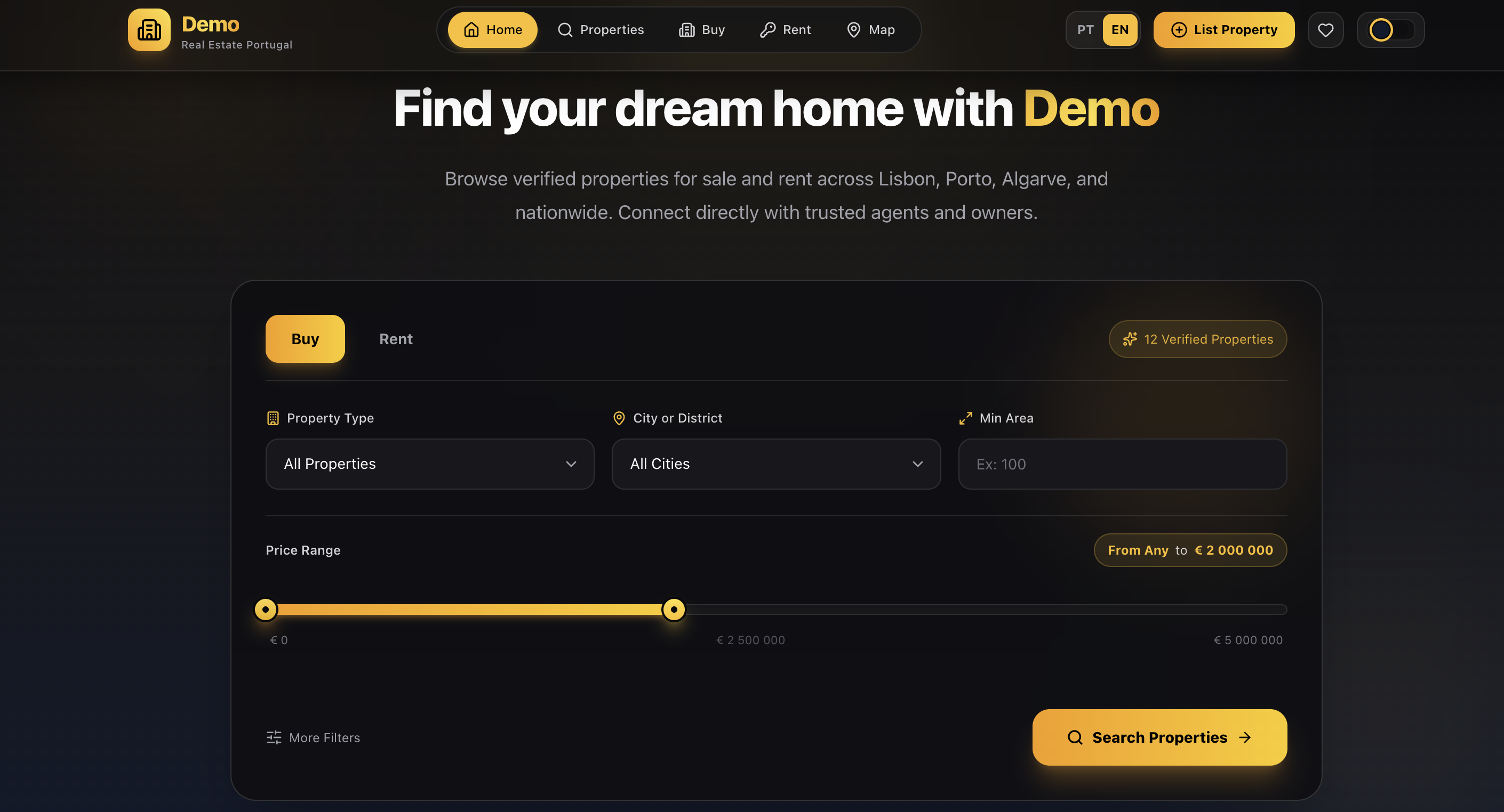 Modern multi-tenant website